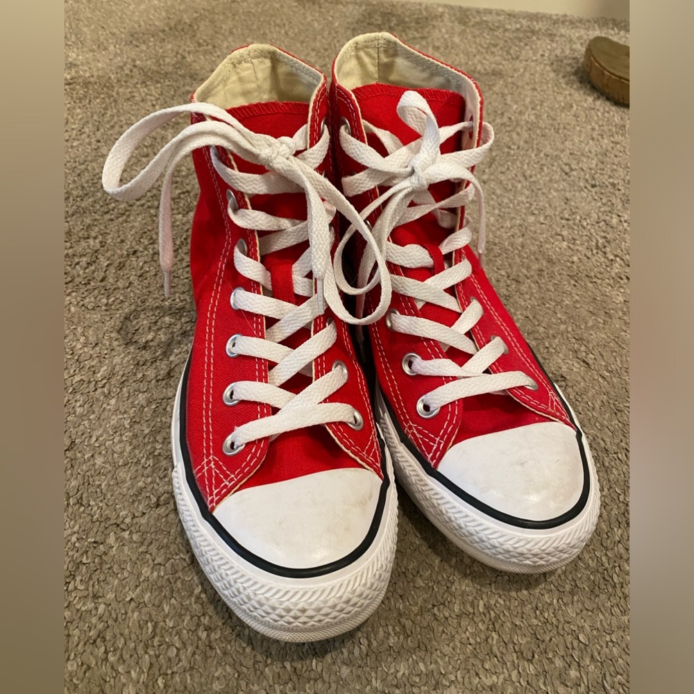 Red high top converse